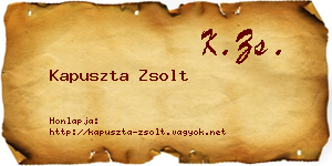 Kapuszta Zsolt névjegykártya